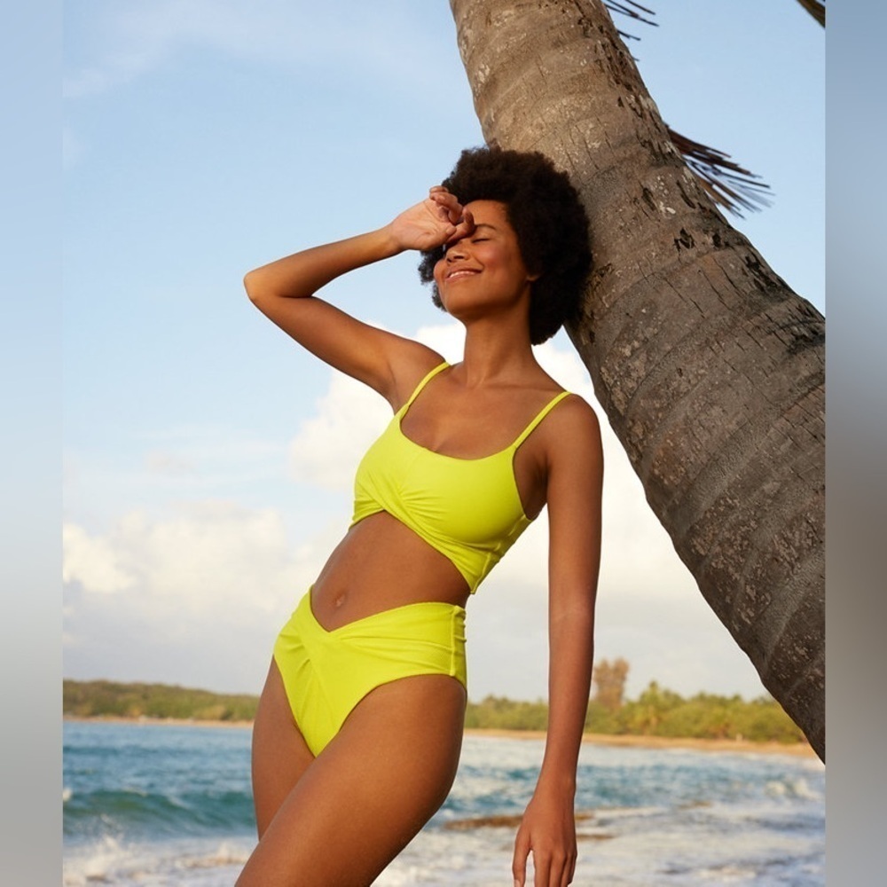 Aerie High Cut Cheeky Swim Bottoms, Vibrant Yellow, new!